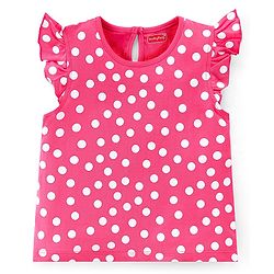 Babyhug Cotton Knit Frill Sleeves Floral & Toucan Bird Printed T-Shirts Pack of 3 - Pink & Yellow