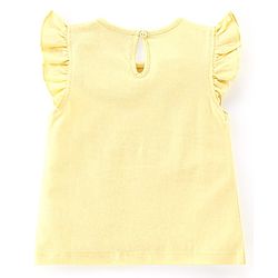 Babyhug Cotton Knit Frill Sleeves Floral & Toucan Bird Printed T-Shirts Pack of 3 - Pink & Yellow