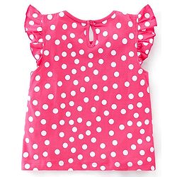 Babyhug Cotton Knit Frill Sleeves Floral & Toucan Bird Printed T-Shirts Pack of 3 - Pink & Yellow
