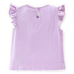 Babyhug 100% Cotton Frill Sleeves Tops with Floral Graphics Pack of 3 - Purple Green & Yellow