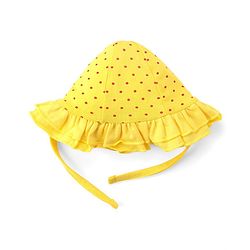 Babyhug 100% Cotton Knit Polka Dot Print Cap- Yellow