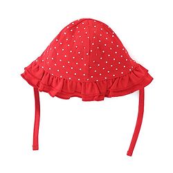 Babyhug 100% Cotton Knit Baby Cap With Polka Dot Print - Red