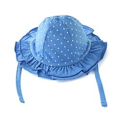 Babyhug 100% Cotton Baby Cap With Polka Dots Print - Blue