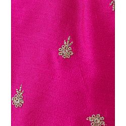 Babyhug Woven Sleeveless Choli With Lehenga & Dupatta Set Floral Embroidery - Pink