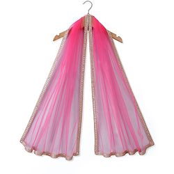 Babyhug Woven Sleeveless Embroidered Choli With Foil Printed Lehenga & Dupatta Set - White & Pink