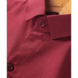 Babyhug Woven Half Sleeves Shirt & Mundu Set Solid Colour - Red