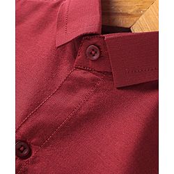 Babyhug Woven Half Sleeves Shirt & Mundu Set Solid Colour - Red