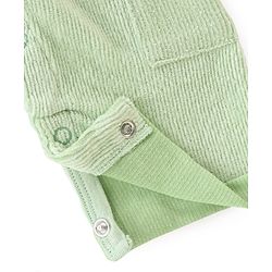 Babyhug Cotton Knit Dungaree with Full Sleeves Inner Tee Scenery Print - Pink & Green