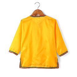 Babyhug Woven Full Sleeves Jamna Set with Forehead Cap & Waistband- Yellow
