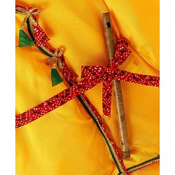 Babyhug Woven Full Sleeves Jamna Set with Forehead Cap & Waistband- Yellow