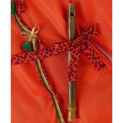 Babyhug Woven Full Sleeves Jamna Set with Forehead Cap & Waistband- Orange