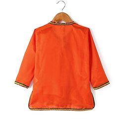 Babyhug Woven Full Sleeves Jamna Set with Forehead Cap & Waistband- Orange