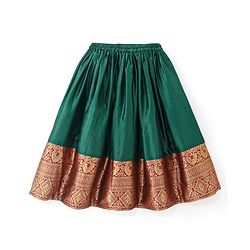 Babyhug Half Sleeves Choli & Pattu Pavada Lehenga  with Dupatta Set Foil Printed - Green