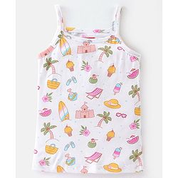 Babyhug 100% Cotton Sleeveless Slip Beach Print Pack of 3 - Multicolour