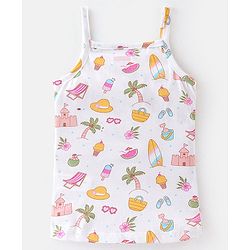 Babyhug 100% Cotton Sleeveless Slip Beach Print Pack of 3 - Multicolour