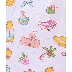 Babyhug 100% Cotton Sleeveless Slip Beach Print Pack of 3 - Multicolour