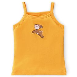 Babyhug 100% Cotton Knit Single Jersey Sleeveless Slips  With Floral & Deer Print Pack Of 3 - White Pink & Yellow