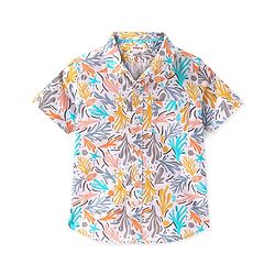 Babyhug 100% Cotton Woven Half Sleeve Regular Collar Shirt Abstract Print - Multicolour