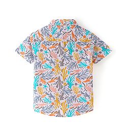 Babyhug 100% Cotton Woven Half Sleeve Regular Collar Shirt Abstract Print - Multicolour