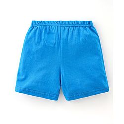 Babyhug 100% Cotton Knit Sleeveless Sando & Shorts Set Shark Print -Blue