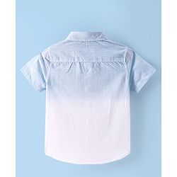Babyhug 100% Cotton Woven Half Sleeve Solid Regular Collar Tie & Die Shirt - Blue & White
