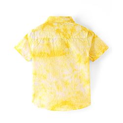 Babyhug 100% Cotton Woven Half Sleeves Solid Regular Collar Tie & Die Shirt - Yellow
