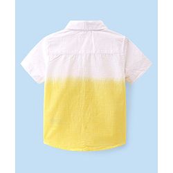 Babyhug Cotton Woven Half Sleeves Regular Collar Shirt Tie & Dye Pattern - Yellow & White