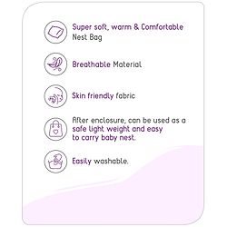 Babyhug Bubble Giraffe Embroidered 3 in 1 Baby Carry Nest Cum Sleeping Bag - Off White