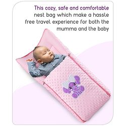 Babyhug Bubble Giraffe Embroidered 3 in 1 Baby Carry Nest Cum Sleeping Bag - Off White
