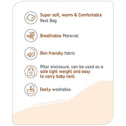 Babyhug Bubble Giraffe Embroidered 3 in 1 Baby Carry Nest Cum Sleeping Bag - Off White