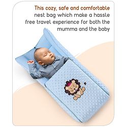 Babyhug Bubble Giraffe Embroidered 3 in 1 Baby Carry Nest Cum Sleeping Bag - Off White