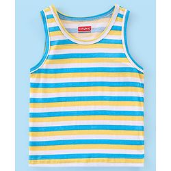 Babyhug 100% Cotton Sleeveless Striped Sando Trophy Print Pack of 3 - Multicolour