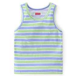 Babyhug 100% Cotton Sleeveless Sando With Teddy Print Pack Of 3 - Green & Purple