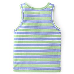 Babyhug 100% Cotton Sleeveless Sando With Teddy Print Pack Of 3 - Green & Purple
