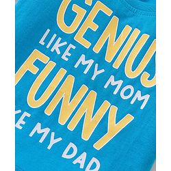 Babyhug Cotton Knit Half Sleeves T-Shirt with Text Print - Blue