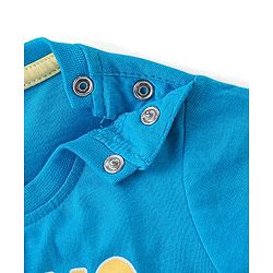 Babyhug Cotton Knit Half Sleeves T-Shirt with Text Print - Blue