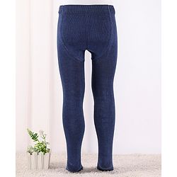 Cute Walk by Babyhug Anti Bacterial Cotton Blend Knit Solid Colour Footed Tights - Navy Blue