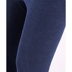 Cute Walk by Babyhug Anti Bacterial Cotton Blend Knit Solid Colour Footed Tights - Navy Blue