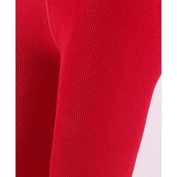 Cute Walk by Babyhug Cotton Blend Knit Anti Bacterial Solid Colour Footed Tights- Red