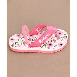 Cute Walk by Babyhug Slip On Flip Flops with Floral Print- Pink