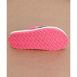 Cute Walk by Babyhug Slip On Flip Flops with Leafy Print- Pink
