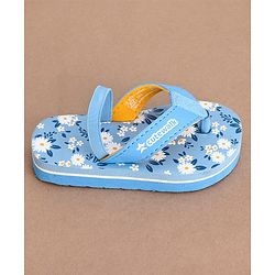 Cute Walk by Babyhug Slip On Flip Flops with Floral Print- Blue