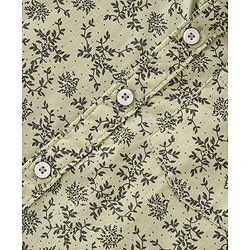 Babyhug Cotton Woven Half Sleeves Regular Collar Shirt Leaf Print - Green