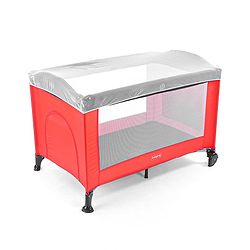 Babyhug Amaze Playpen cum Travel Cot with Mattress & Mosquito Net  Red| Easy Assembly| Compact Fold| Mesh Sides| Zipper Opening for Fun-play| Storage cum Carry Bag| Wheels with Lock