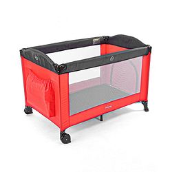 Babyhug Amaze Playpen cum Travel Cot with Mattress & Mosquito Net  Red| Easy Assembly| Compact Fold| Mesh Sides| Zipper Opening for Fun-play| Storage cum Carry Bag| Wheels with Lock
