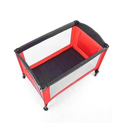 Babyhug Amaze Playpen cum Travel Cot with Mattress & Mosquito Net  Red| Easy Assembly| Compact Fold| Mesh Sides| Zipper Opening for Fun-play| Storage cum Carry Bag| Wheels with Lock