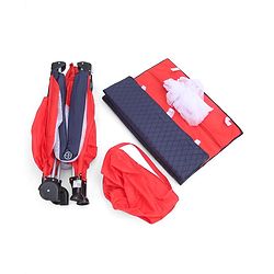 Babyhug Amaze Playpen cum Travel Cot with Mattress & Mosquito Net  Red| Easy Assembly| Compact Fold| Mesh Sides| Zipper Opening for Fun-play| Storage cum Carry Bag| Wheels with Lock
