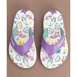 Cute Walk by Babyhug Slip On  Flip Flops Star Print- White & Purple