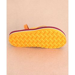 Cute Walk by Babyhug Flip Flops Backstrap Closure Floral Print- Maroon & Orange