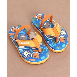 Cute Walk by Babyhug Flip Flops Backstrap Closure Animal Print-  Blue & Orange